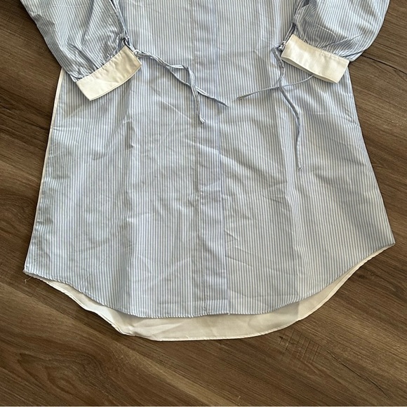 Covering Story Blue White Long Sleeve Button Up Dress Fit Best Women Medium - Picture 2 of 10